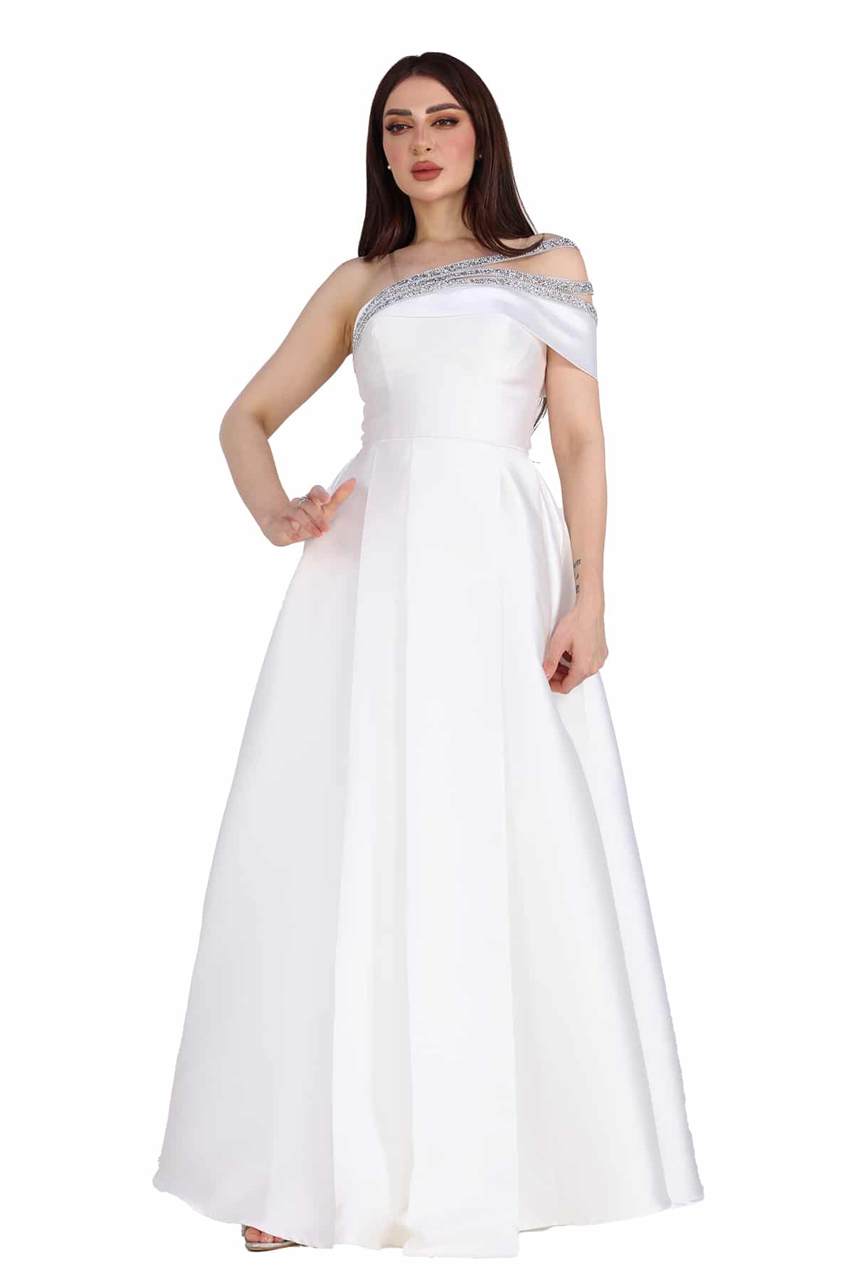 فستان سهرة أبيض